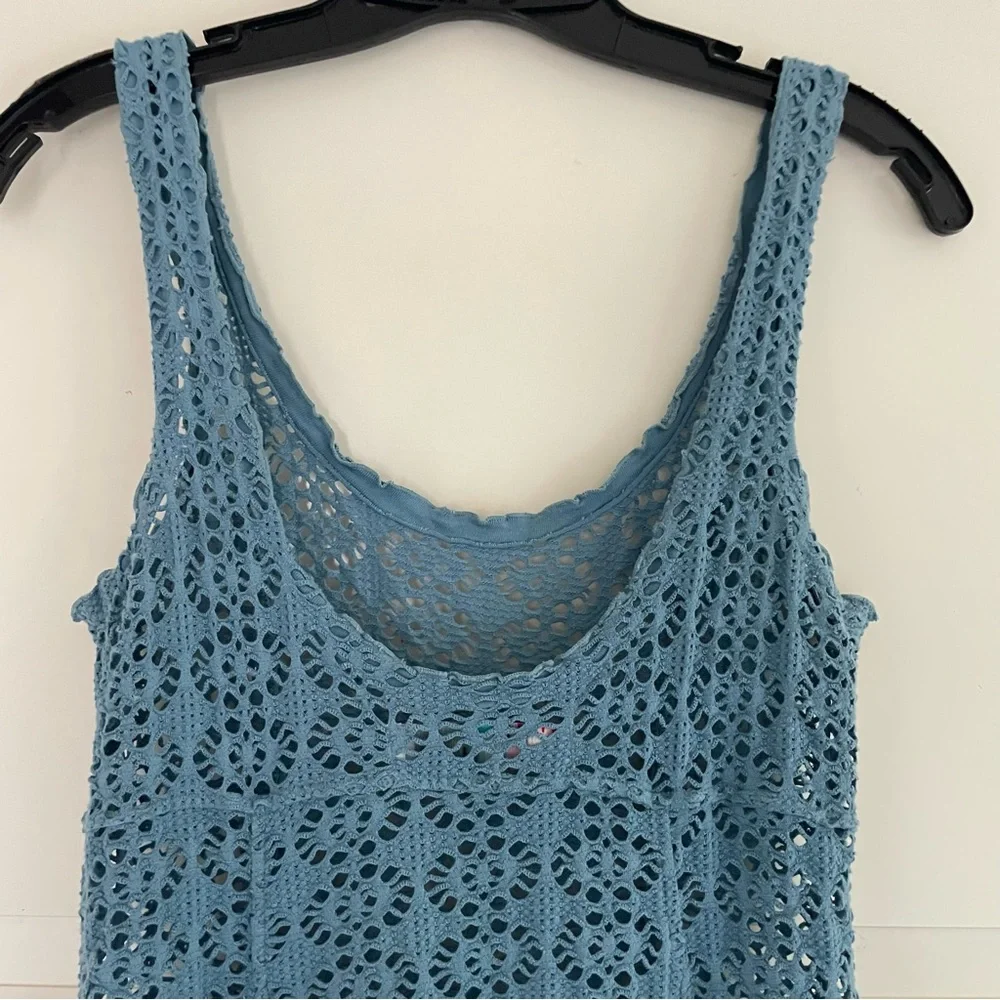 Free People FP Beach Open Knit Crochet High Low Cover Up Dress S 26836 - Picture 6 of 11